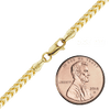 Finished Franco Foxtail Anklet in 14K Yellow Gold (1.25 mm - 3.20 mm)