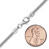 Finished Round Snake Necklace in Sterling Silver (0.90 mm - 3.00 mm)