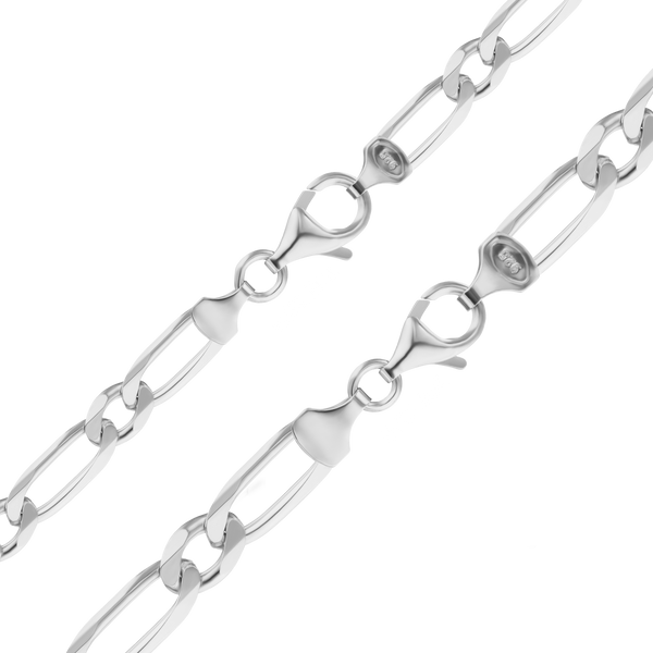 Finished Single Figaro Bracelet in Sterling Silver (5.90 mm - 6.80 mm)