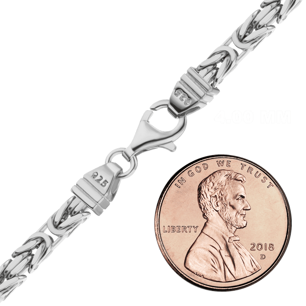 Finished Square Byzantine Handmade Necklace in Sterling Silver (2.40 mm - 5.50 mm)