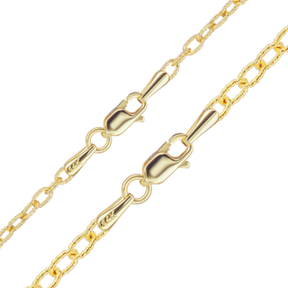 Finished Textured Cable Necklace in 14K Yellow Gold (1.90 mm - 3.35 mm)