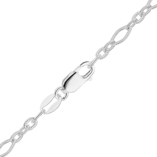 Finished Textured Fancy Cable Anklet in Sterling Silver (3.60 mm)