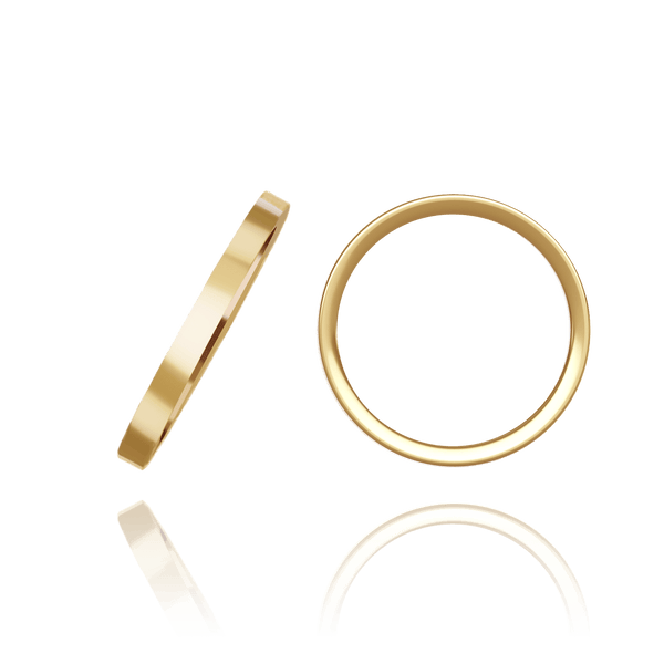 18K Yellow Gold Flat Medium Wedding Bands (2.0 mm - 10.0 mm)