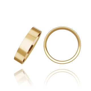 18K Yellow Gold Flat Medium Wedding Bands (2.0 mm - 10.0 mm)