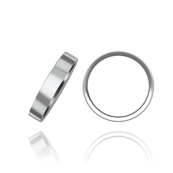 Platinum Flat Medium Wedding Bands (2.0 mm - 10.0 mm)