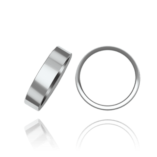 Platinum Flat Medium Wedding Bands (2.0 mm - 10.0 mm)