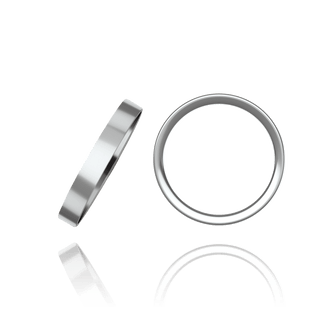 14K White Gold Flat Wedding Bands (2.0 mm - 6.0 mm)