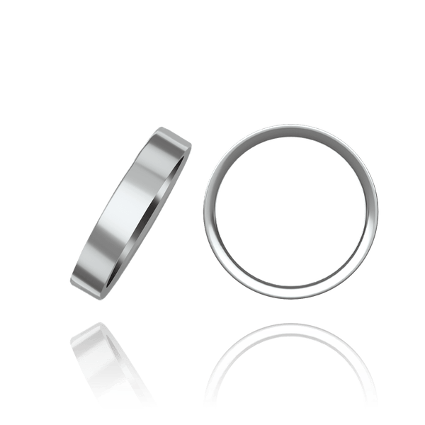 14K White Gold Flat Wedding Bands (2.0 mm - 10.0 mm)