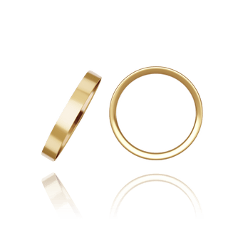 14K Yellow Gold Flat Wedding Bands (2.0 mm - 6.0 mm)