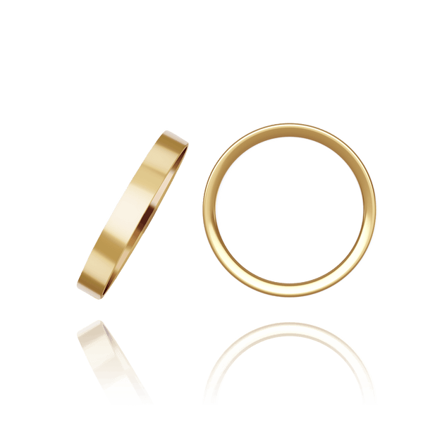 14K Yellow Gold Flat Wedding Bands (2.0 mm - 10.0 mm)