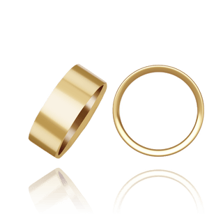 14K Yellow Gold Flat Wedding Bands (2.0 mm - 10.0 mm)