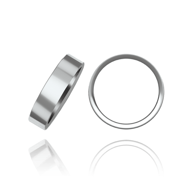Sterling Silver Flat Wedding Bands (2.0 mm - 10.0 mm)