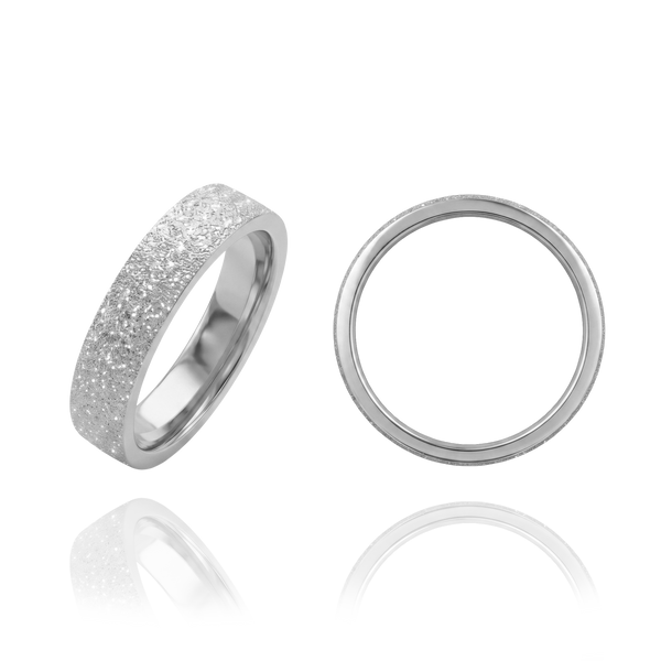 14K White Gold Flat Wedding Bands with Optional Engraving  (4.0 mm)