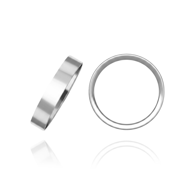 14K White Gold Flat Wedding Bands (2.0 mm - 6.0 mm)