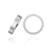 14K White Gold Flat Wedding Bands with Optional Engraving  (4.0 mm)