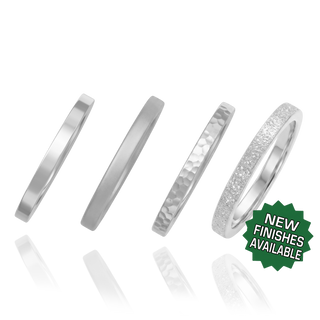 14K White Gold Flat Wedding Bands (2.0 mm - 6.0 mm)