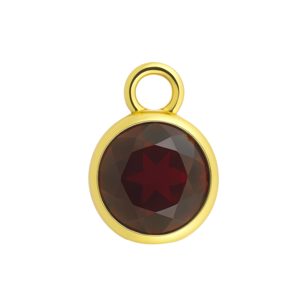 Diamond or Gemstone Bezel Drop Charm in 14K Yellow Gold