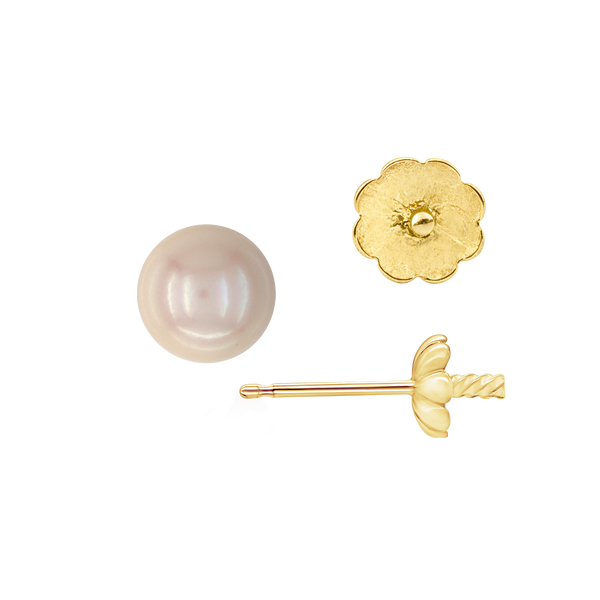 Pearl Cup Earrings with Peg