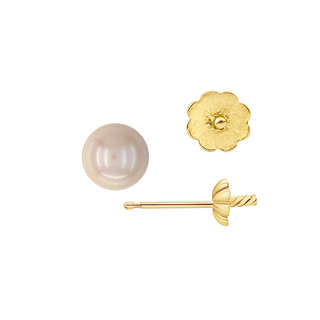 Pearl Cup Earrings with Peg