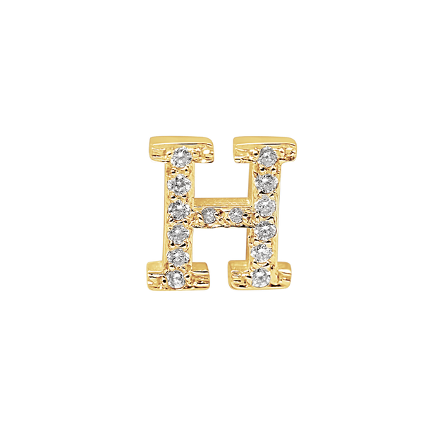 Small Initial Charm with Lab Grown Diamonds Finding in 14K Gold (.005 ct)