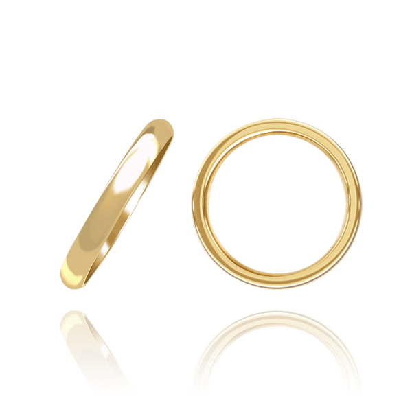 18K Yellow Gold Domed Medium Wedding Bands (2.0 mm - 8.0 mm)