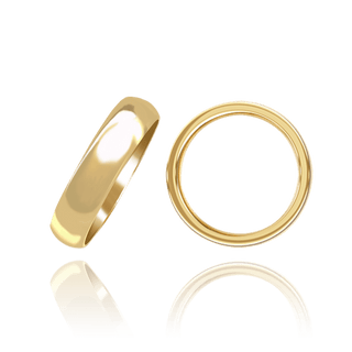 18K Yellow Gold Domed Medium Wedding Bands (2.0 mm - 8.0 mm)