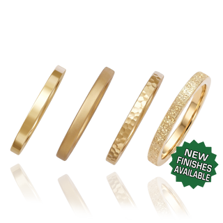14K Yellow Gold Flat Wedding Bands (2.0 mm - 6.0 mm)