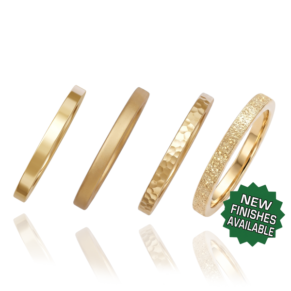 14K Yellow Gold Flat Wedding Bands (2.0 mm - 6.0 mm)