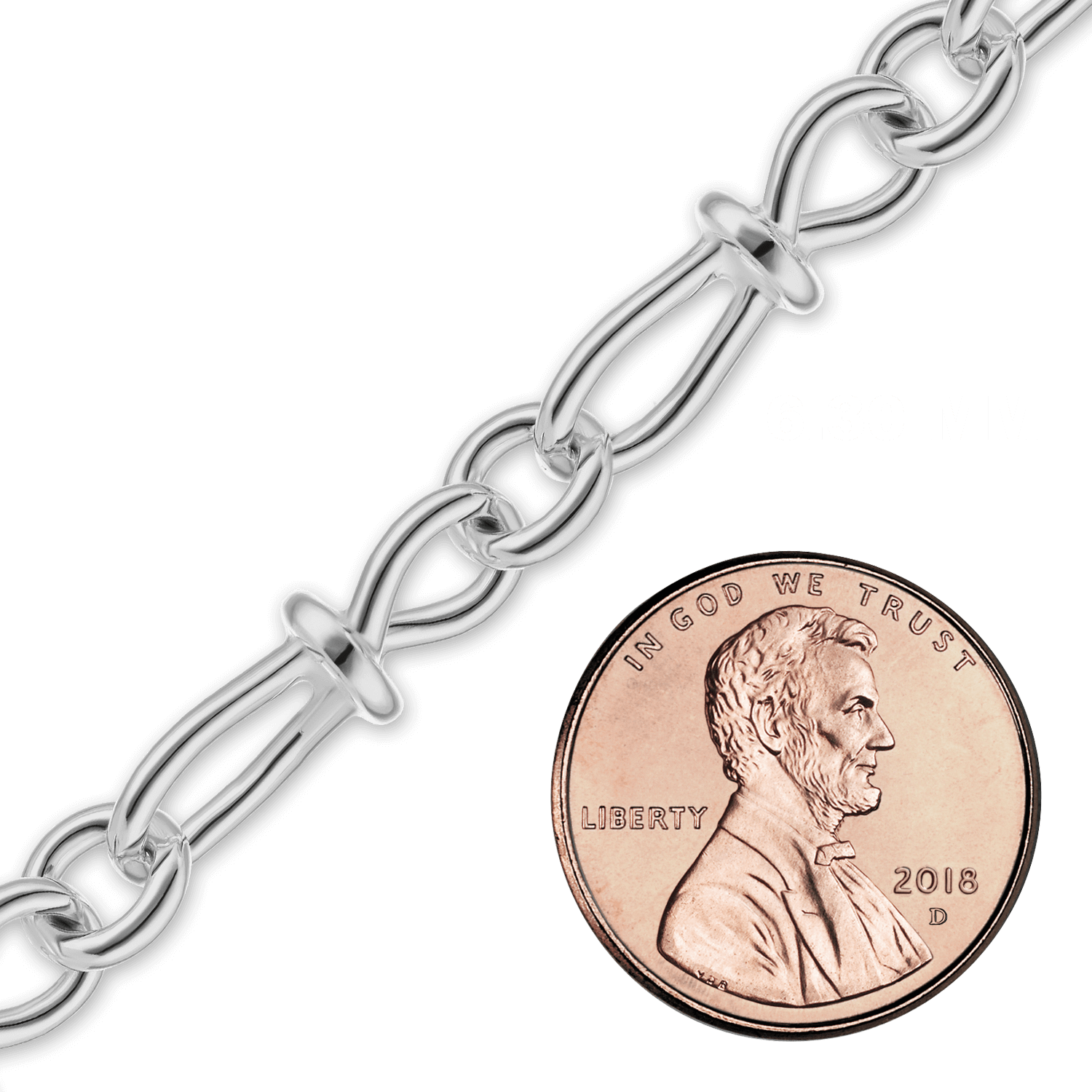 Wholesale Bulk / Spooled Handmade Chain in Sterling Silver (6.30 mm ...