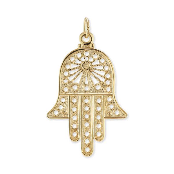 Sterling Silver Hamsa Pendant (35 x 20 mm)