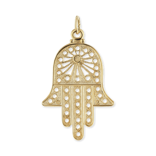 Sterling Silver Hamsa Pendant (35 x 20 mm)