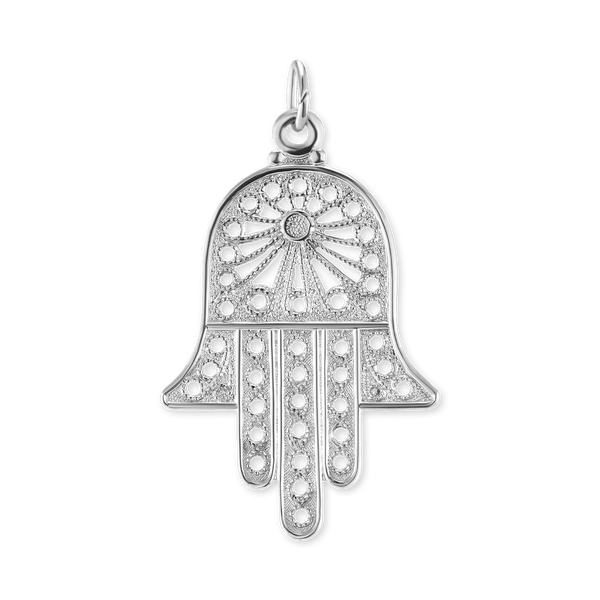 Sterling Silver Hamsa Pendant (35 x 20 mm)