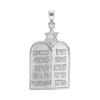 Sterling Silver Ten Commandments Specialty Pendant (28 x 15 mm)