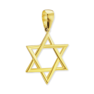 14K Gold Star of David Pendant (32 x 21 mm)