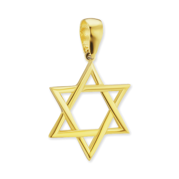 14K Gold Star of David Pendant (32 x 21 mm)