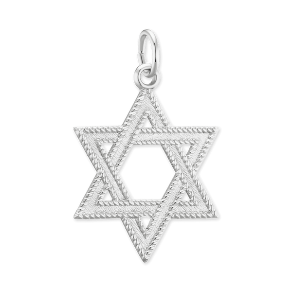 14K Gold Star of David with Detailed Edge (27 x 17 mm - 32 x 22 mm)