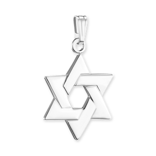 14K Gold Star of David Pendant (23 x 14 mm)