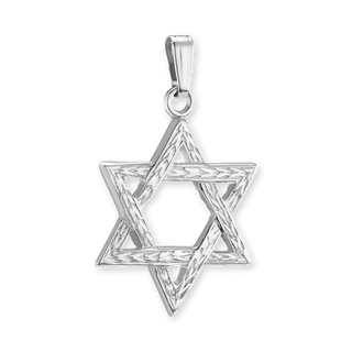 14K Gold Star of David Pendant (22 x 14 mm)