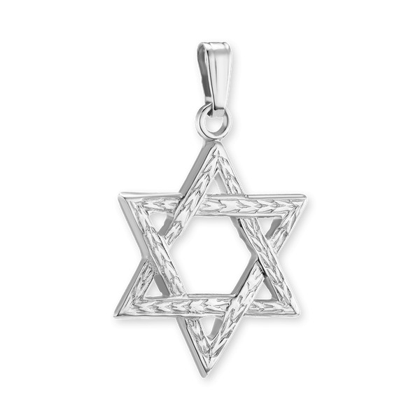 14K Gold Star of David Pendant (22 x 14 mm)