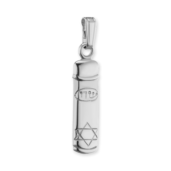 Sterling Silver Mezuzah Specialty Pendant (22 x 4 mm)