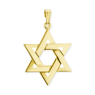 14K Gold Star of David Pendant (34 x 25 mm)