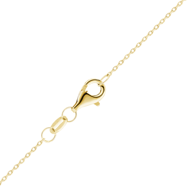 Finished Light Round Cable Necklace in Sterling Silver 18K Yellow Gold Finish (1.00 mm)