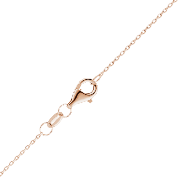 Finished Light Round Cable Necklace in Sterling Silver 18K Pink Gold Finish (1.00 mm)
