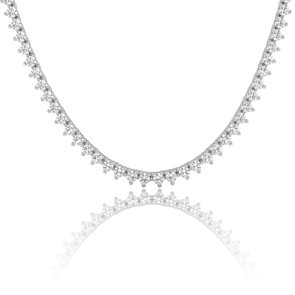 Tennis Necklace with Natural Diamond Stones (April Birthstones) in 14K Gold (1.75 mm - 4.0 mm)