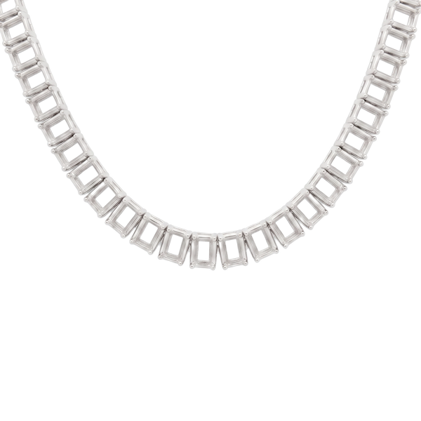 Emerald North-South 4 Prong Necklace Mounting in 14K Gold