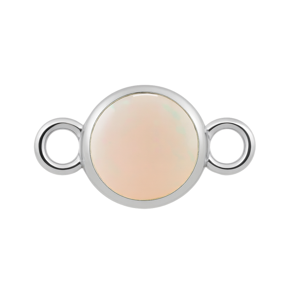 Diamond or Gemstone Bezel Bracelet/Necklace Charm in 14K White Gold