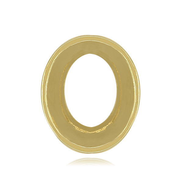 Oval Tapered Bezels With Airline in 14K Gold (4.50 x 3.00 mm - 14.00 x 11.50 mm)