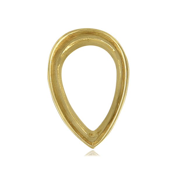 Pear Shape Tapered Bezels With Airline in 14K Gold (2.50 x 1.25 mm - 13.50 x 9.00 mm)