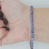 Video image preview for Tennis Bracelet with Blue Topaz Colored CZ in Sterling Silver (2 mm - 4 mm)