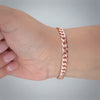 Video image preview for Finished Classic Curb Bracelet in Sterling Silver 18K Pink Gold Finish (3.00 mm - 11.00 mm)